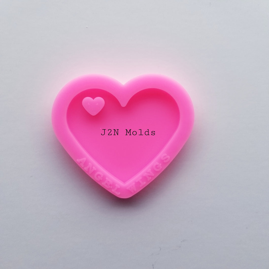 Shiny heart phone grip mold
