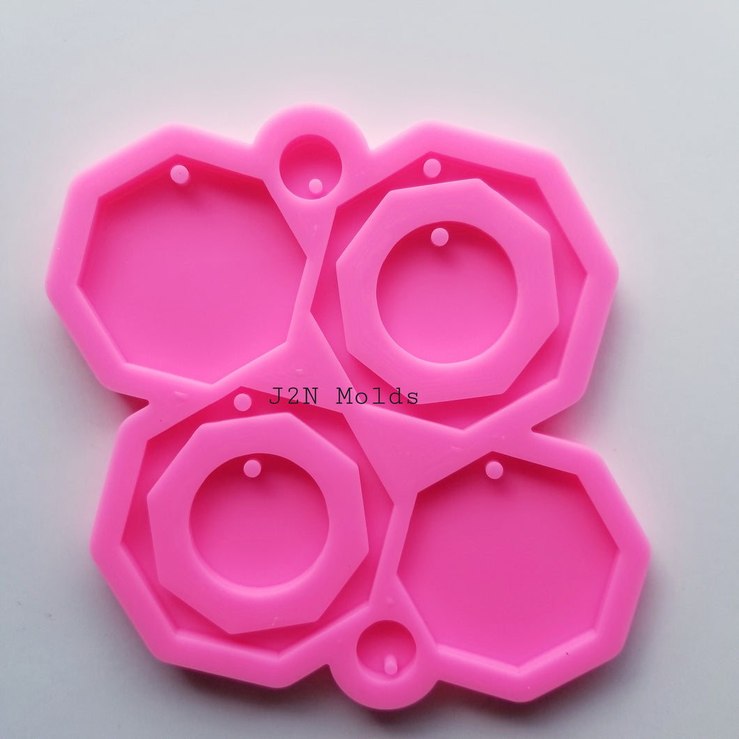 Shiny octagon earring mold