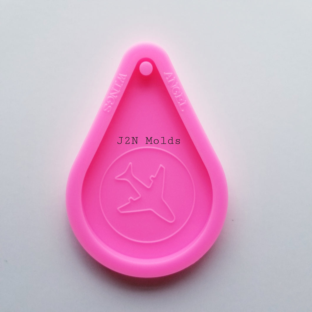 Shiny plane teardrop keychain mold