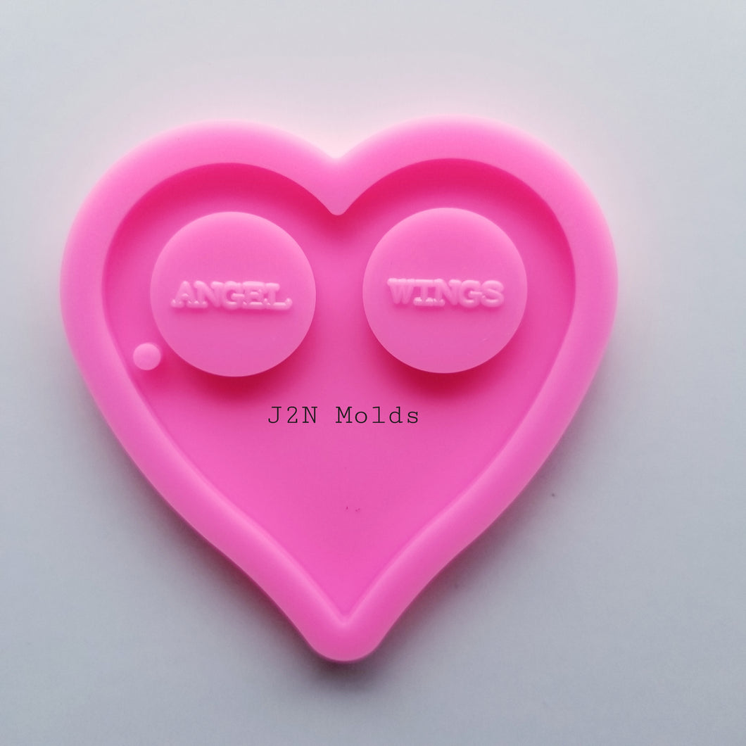 Shiny heart keychain mold