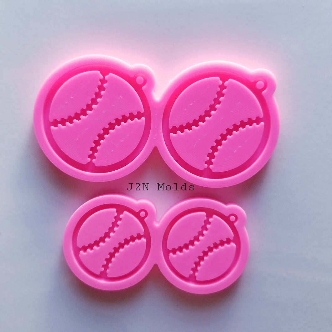 Shiny baseball earring mold