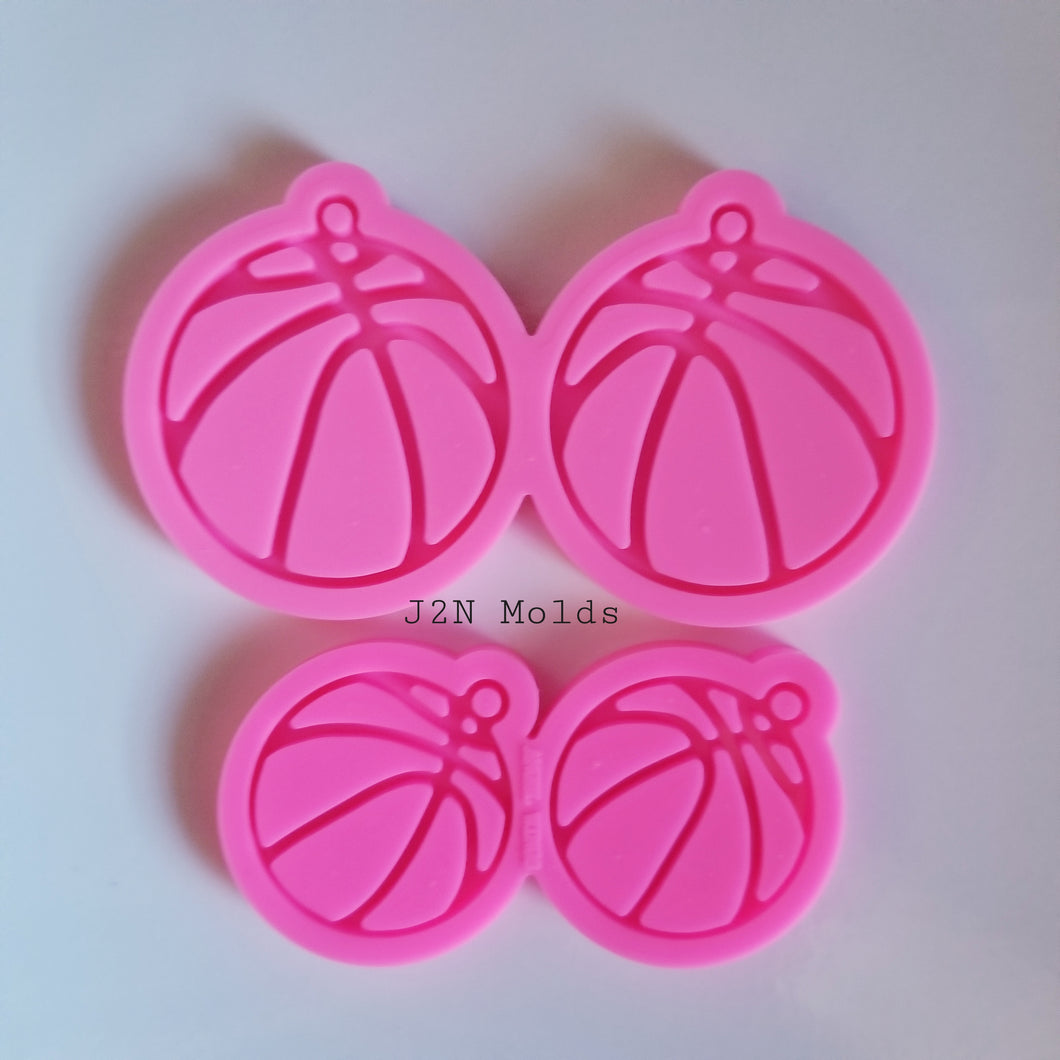 Shiny basketball earring mold