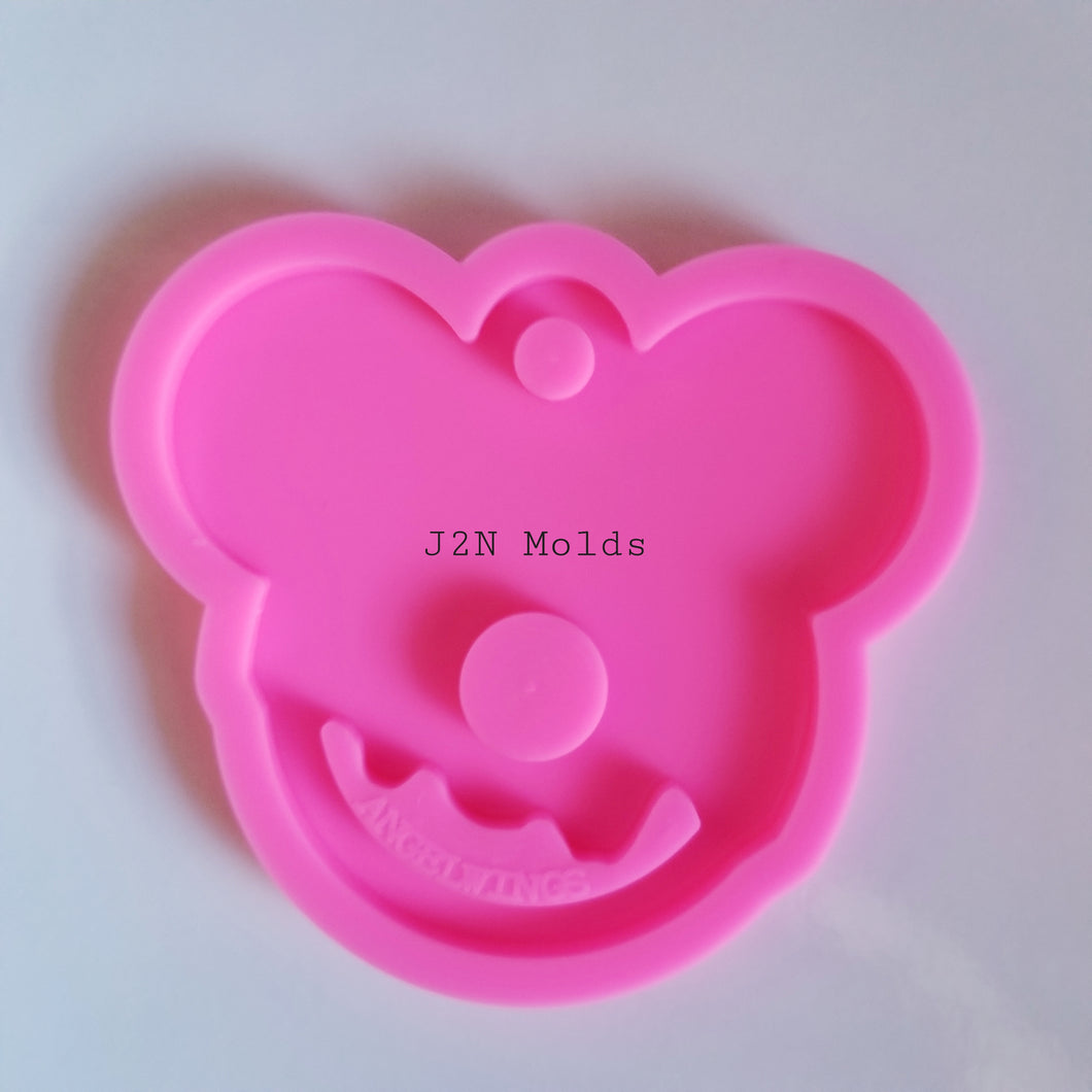 Shiny bear face keychain mold