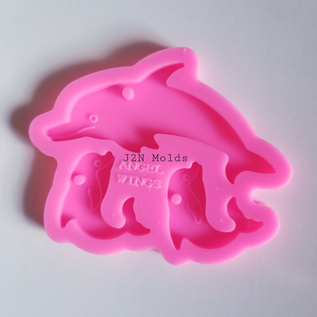 Shiny dolphin family mold