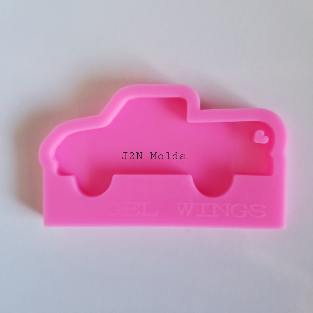 Shiny flat bed truck keychain mold