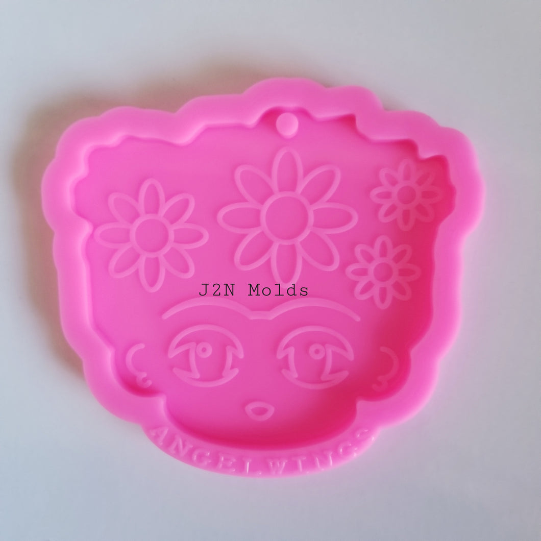 Shiny girl keychain mold