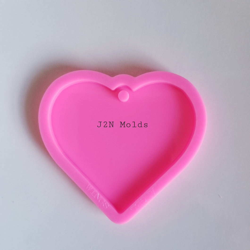 Shiny heart keychain mold