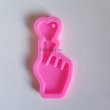 Load image into Gallery viewer, Shiny hand/heart keychain mold
