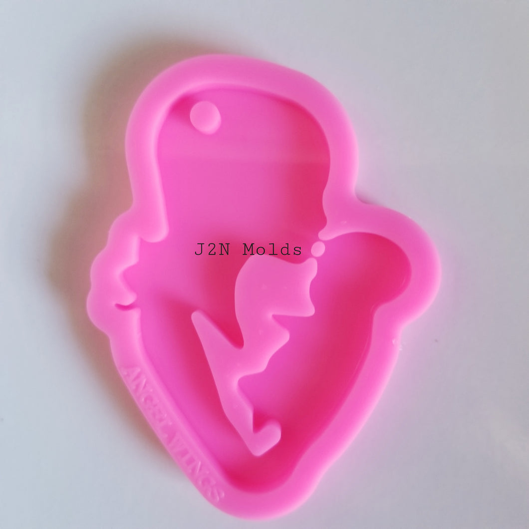 Shiny mom and baby keychain mold