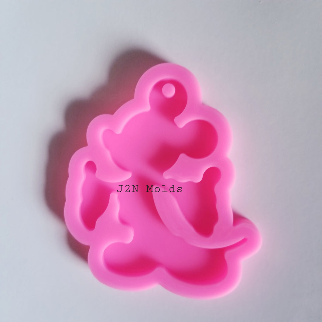 Shiny mouse keychain mold