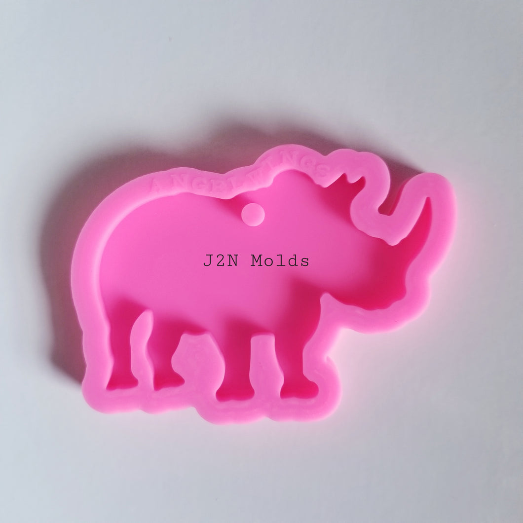 Shiny rhino keychain mold