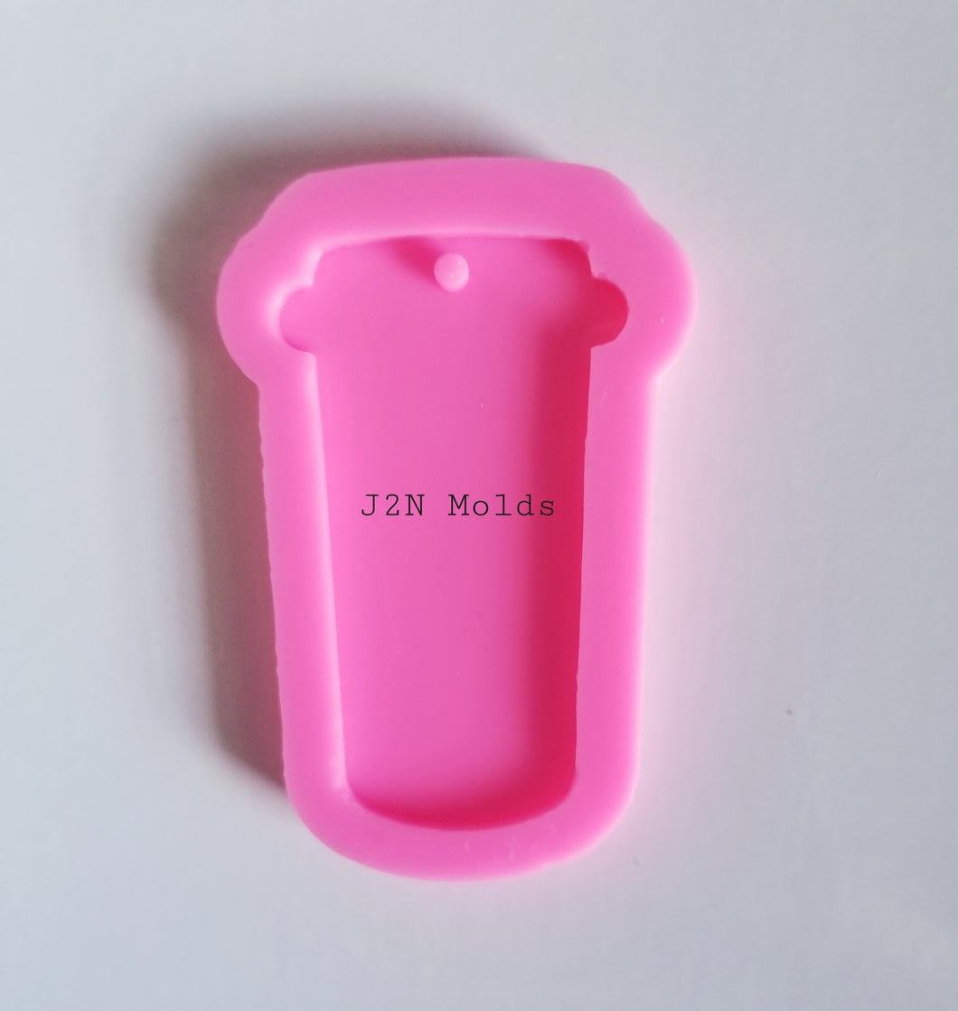 Shiny small coffee cup keychain mold