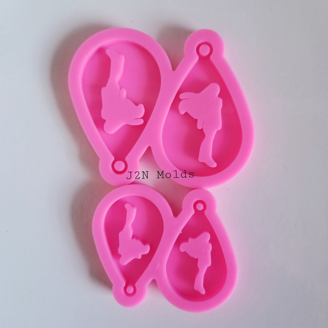 Shiny super girl earring molds