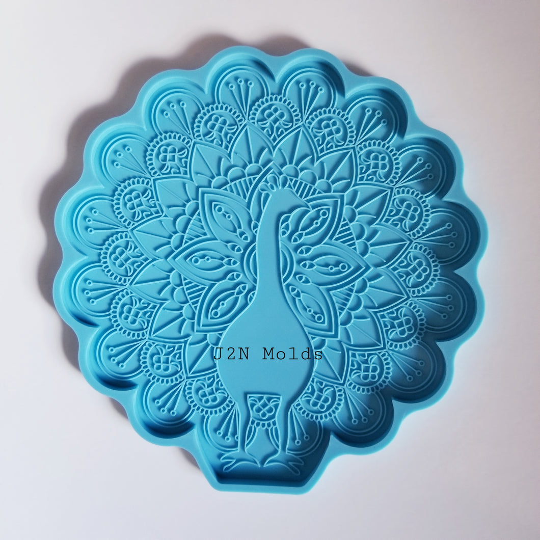 Peacock coaster mold