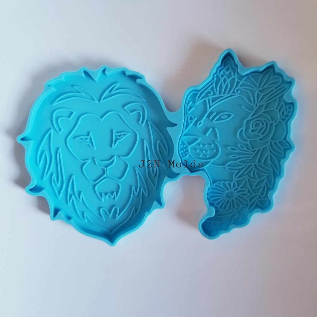2 in 1 Lion coaster molds