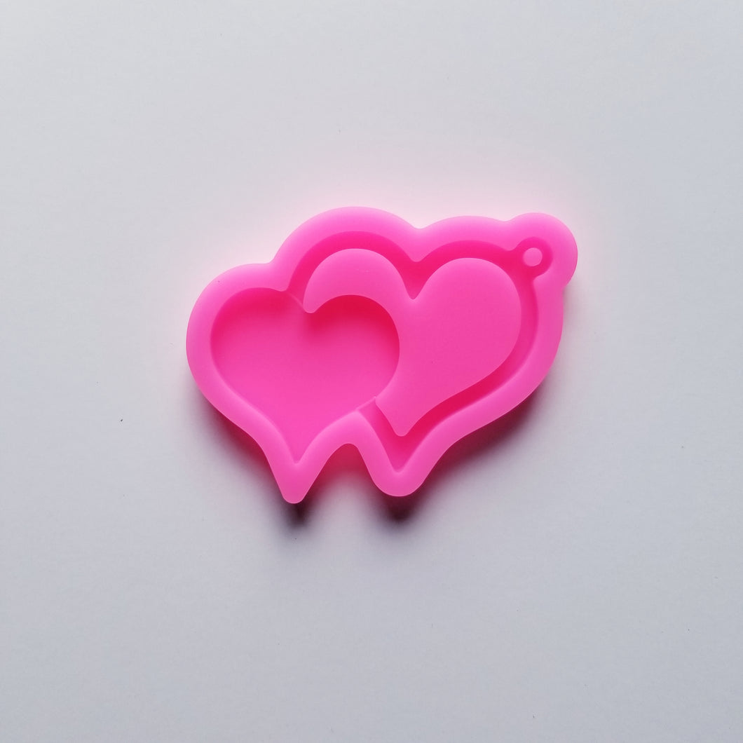 Shiny double heart mold