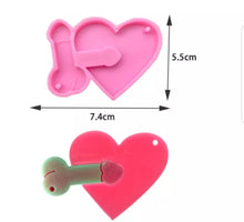 Load image into Gallery viewer, Penis/heart keychain mold
